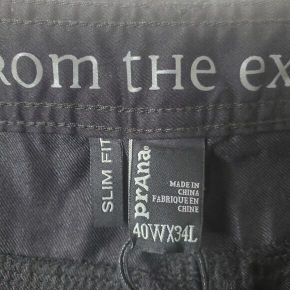 prAna Men's Bridger Jeans Size 40x34 Slim Fit Black Organic Cotton Stretch NEW - Picture 7 of 10